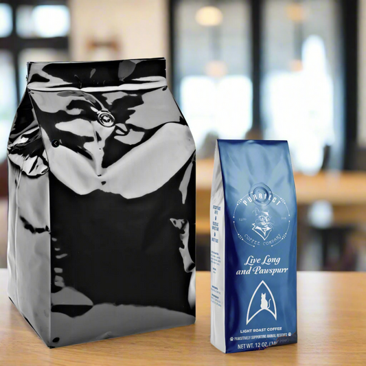 Live Long & Pawspurr Coffee Bag – Mellow Roast – Small Batch – Supports Animal Rescue
