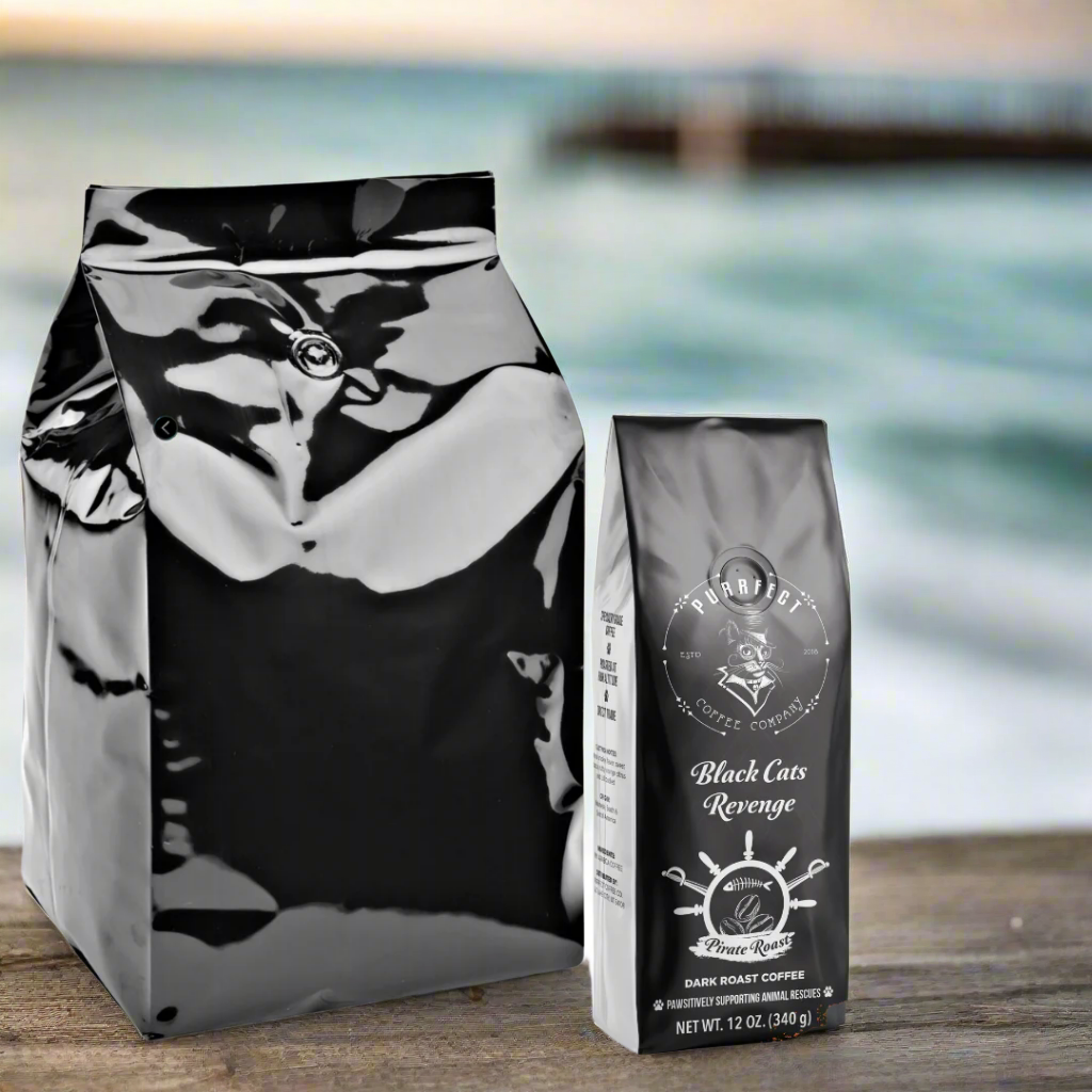 Black Cat’s Revenge Coffee Bag – Dark French Roast – Small Batch – Supports Animal Rescue