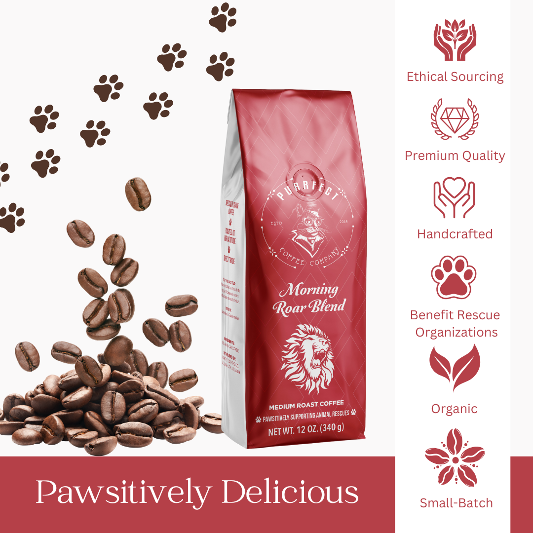 Morning Roar Coffee Bag – Medium Roast – Small Batch – Supports Animal Rescue