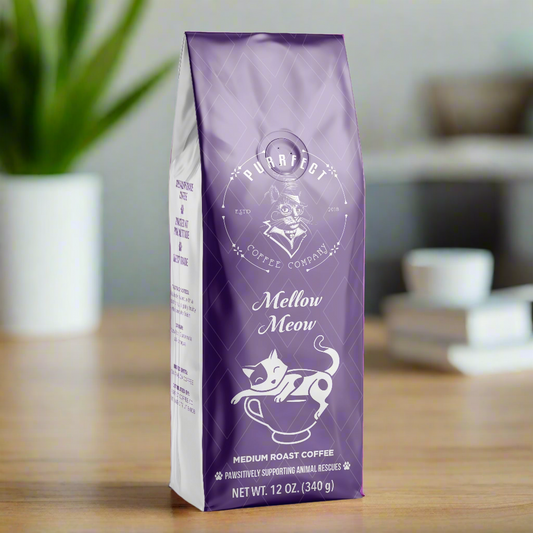 Mellow Meow Coffee Bag – Smooth Medium Roast – Small Batch – Supports Animal Rescue