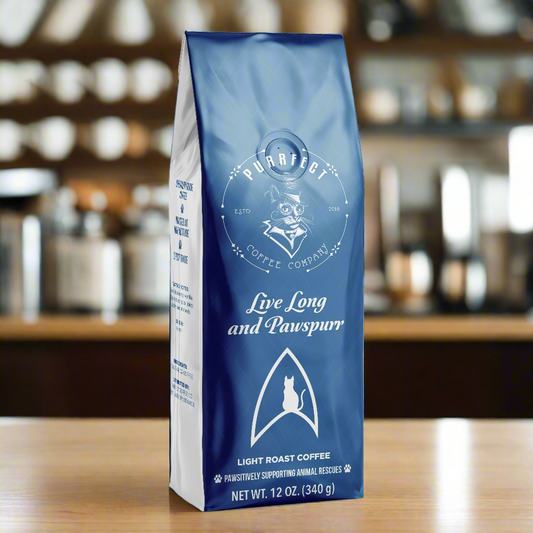 Live Long & Pawspurr Coffee Bag – Mellow Roast – Small Batch – Supports Animal Rescue