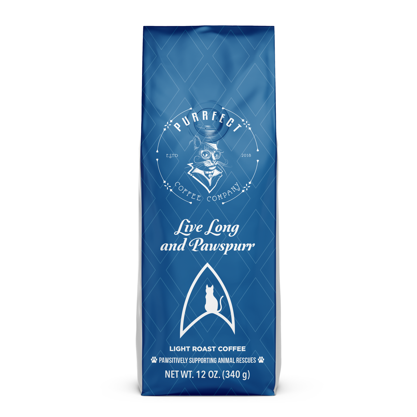 Live Long & Pawspurr Coffee Bag – Mellow Roast – Small Batch – Supports Animal Rescue