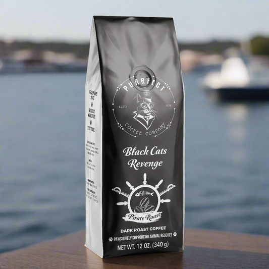 Black Cat’s Revenge Coffee Bag – Dark French Roast – Small Batch – Supports Animal Rescue
