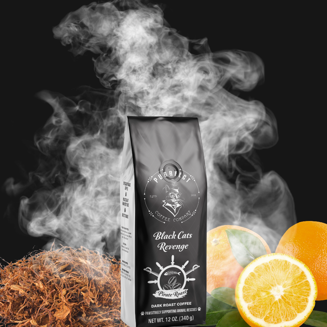 Black Cat’s Revenge Coffee Bag – Dark French Roast – Small Batch – Supports Animal Rescue