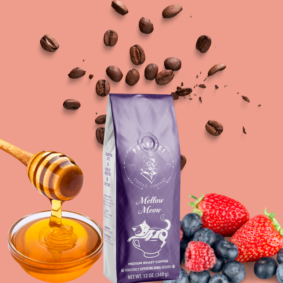 Mellow Meow Coffee Bag – Smooth Medium Roast – Small Batch – Supports Animal Rescue