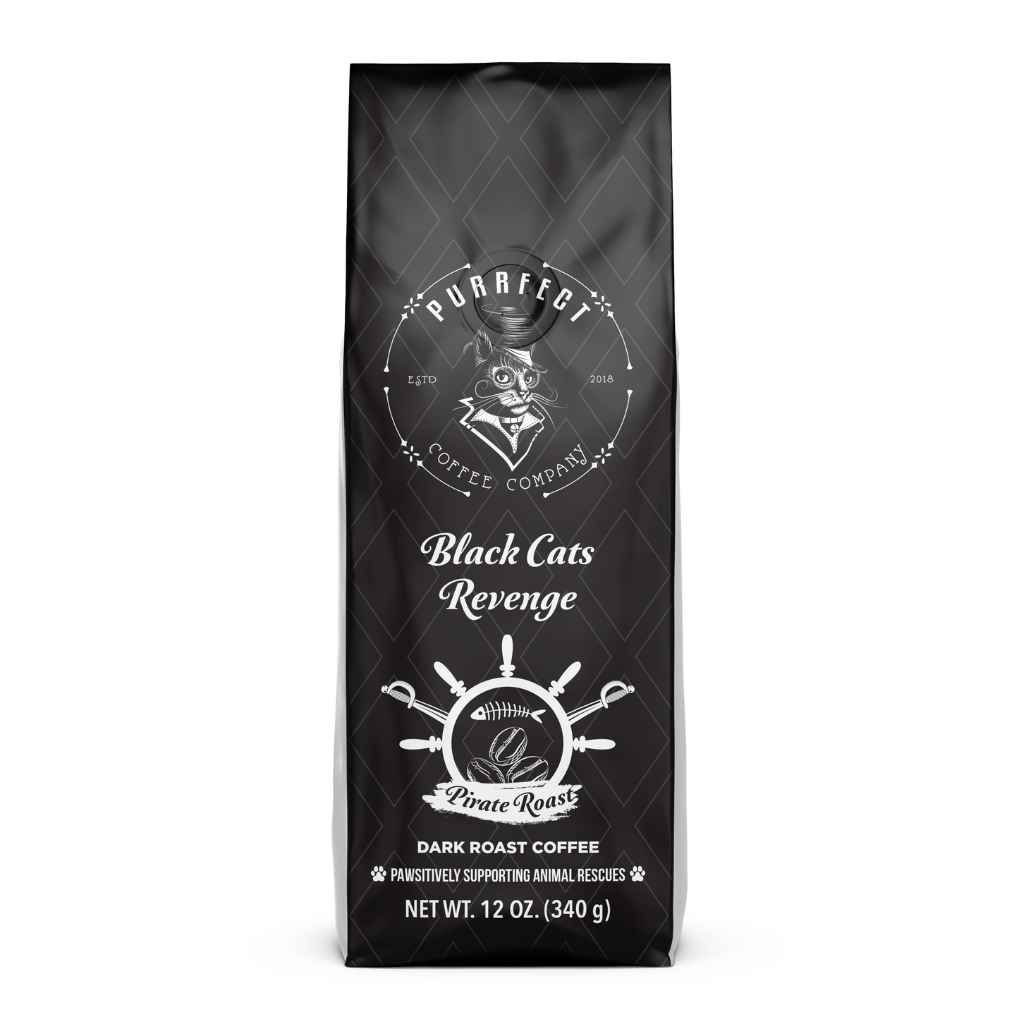 5 lbs Black Cat's Revenge Coffee - Bold & Intense | Purrfect Coffee's Dark Roast